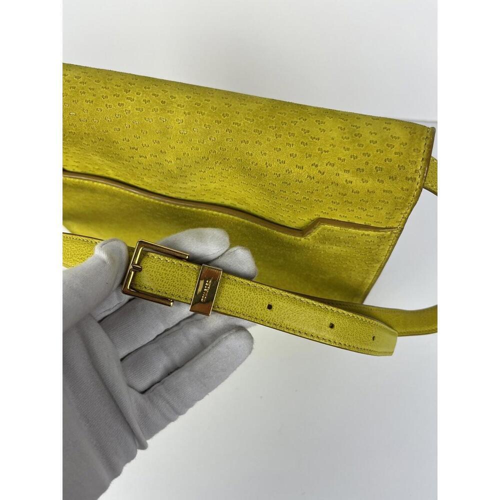 Tom Ford Peccary Suede Chrome Natalia Yellow Shoulder Bag Size Medium - Picture 8 of 13